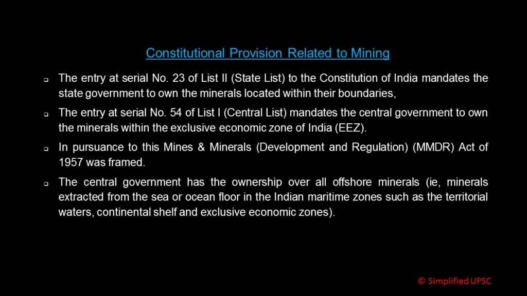Mines and Minerals Development and Regulation ActConstitutional Provisions Related to Mining