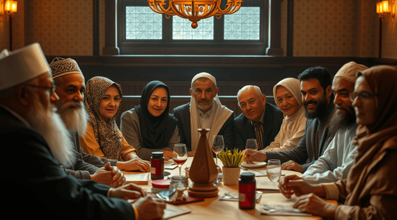 people of different religion seating on table