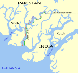 Sir Creek Dispute Between India and Pakistan 1 778px Sir Creek map.svg