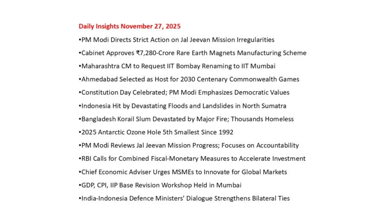Daily Insights November 27, 2025