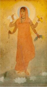 Evolution of Painting in India 7 Bharat Mata" (Mother India, 1905) by Abanindranath Tagore