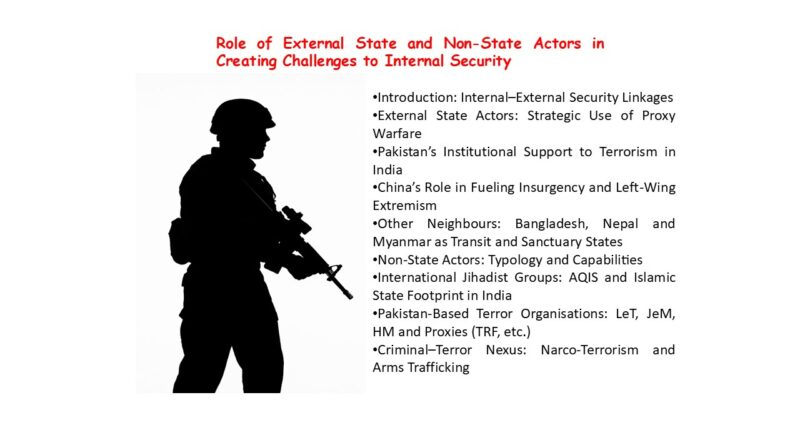 Role of External State and Non-State Actors in Creating Challenges to Internal Security 1 Role of External State and Non State Actors in Creating Challenges to Internal Security