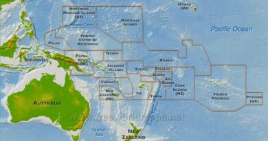 oceania map physical big